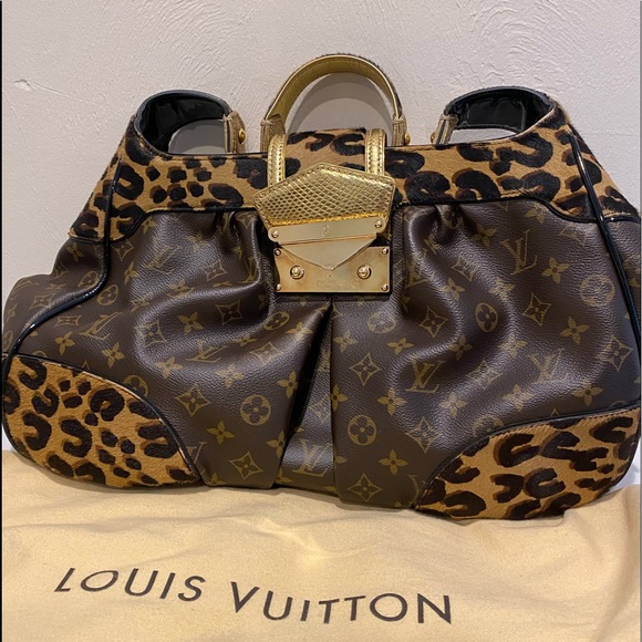 Preloved Louis Vuitton Monogram Brown and Black Polly Hobo Bag